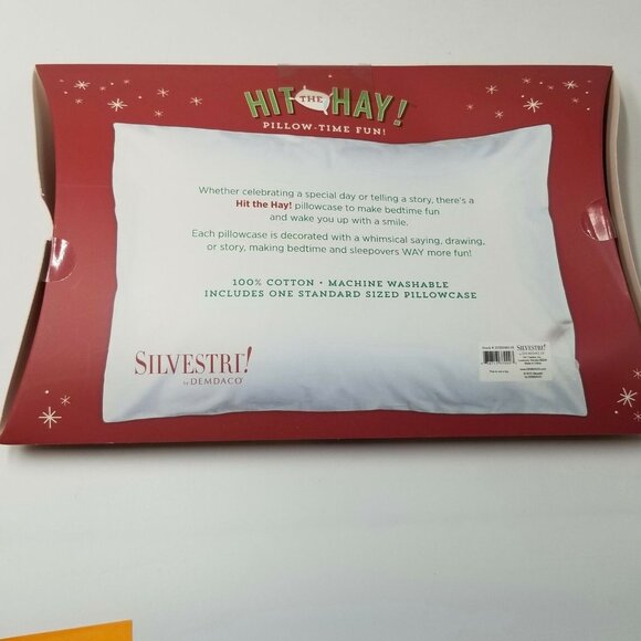 Demdaco Hit the Hay Oh What Fun Silvestri Children's Pillow Case Christmas - Picture 5 of 6